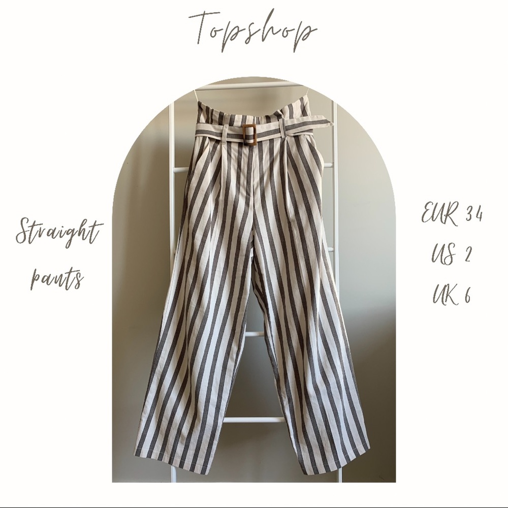 Stripe pattern straight pants👖